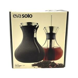 Eva Solo Tea Maker Glass Black Neoprene Cover 1.0L in Box Unused Scandinavian